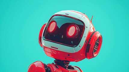 AI Travel Planner, a futuristic robot designed for seamless itinerary creation, featuring vibrant colors and sharp details, perfect for effortless adventure planning.