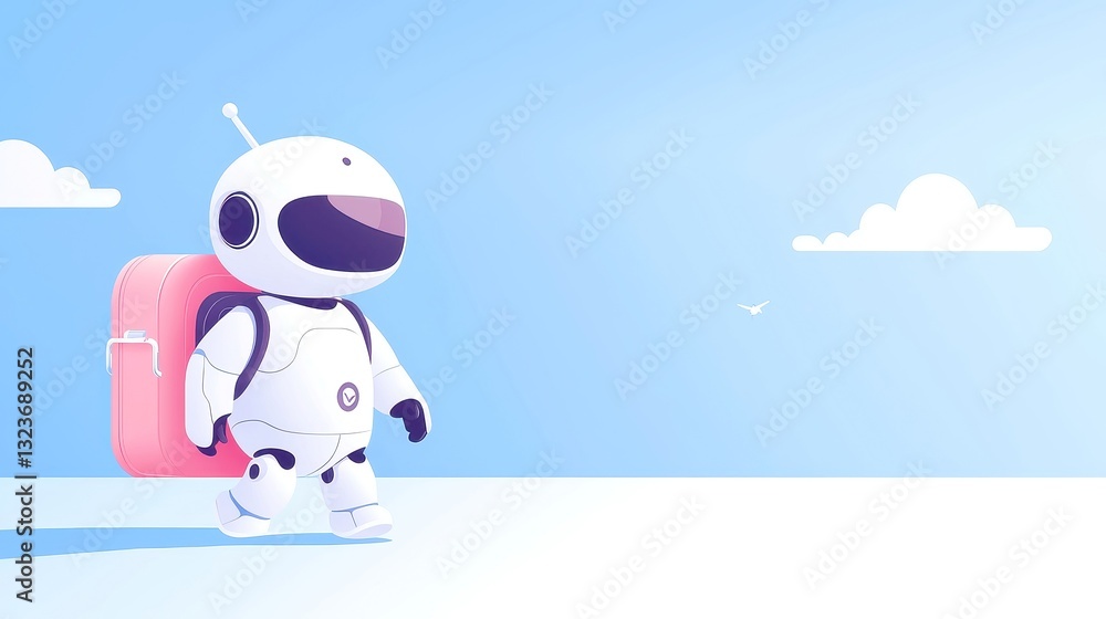 Poster robot ai trip optimizer, personalized journey planning tool, enhances travel experiences with a mini