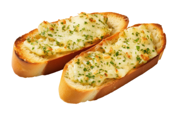 garlic bread vegetarian food on transparent background