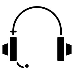 Headphones Line Icon Style