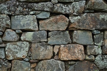 Fototapeta premium Dark stone wall texture with natural patterns. AI image