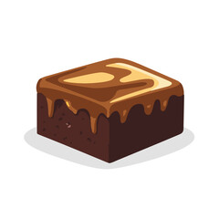 My Simple flat 2D icon brownie isolated on transparent background, vector, flat design, animation design, simple flat 2D icon, clipart
