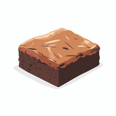 My Simple flat 2D icon brownie with cream isolated on transparent background, vector, flat design, animation design, simple flat 2D icon, clipart
