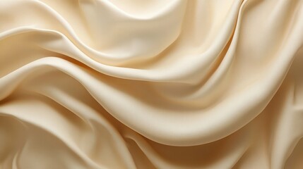 Obraz premium Smooth Beige Satin Fabric with Soft Draped Texture and Waves