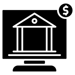 Online Banking Line Icon Style