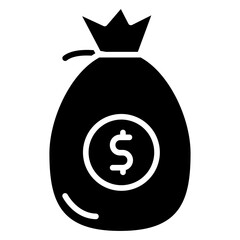 Money Bag Line Icon Style