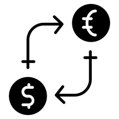 Exchange Rate Line Icon Style