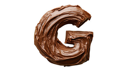 Cream chocolate spread forming letter G, top view --ar 16:9