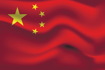 Flag of China. Chinese national symbol in official colors. Template icon. Abstract vector background.