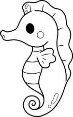 Obraz premium seahorse doodle