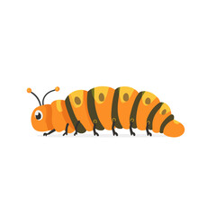 My Simple flat 2D icon orange caterpillar icon isolated on transparent background, vector, flat design, animation design, simple flat 2D icon, clipart