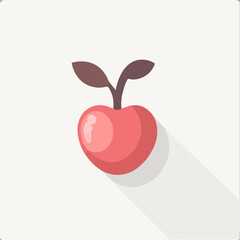 Simple flat 2D icon cherry fruits isolated on transparent background, vector, flat design, animation design, simple flat 2D icon, clipart