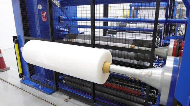 Automatic door closes when EVA film roll is full