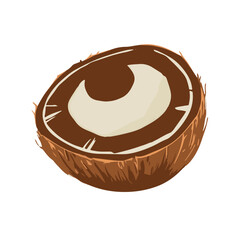My Simple flat 2D icon sliced coconut candy isolated on transparent background, vector, flat design, animation design, simple flat 2D icon, clipart