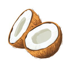 My Simple flat 2D icon sliced coconut candy isolated on transparent background, vector, flat design, animation design, simple flat 2D icon, clipart