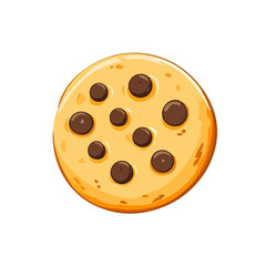 My Simple flat 2D icon cookie with chocolate isolated on transparent background, vector, flat design, animation design, simple flat 2D icon, clipart