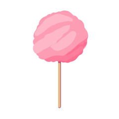 My Simple flat 2D icon cotton candy isolated on transparent background, vector, flat design, animation design, simple flat 2D icon, clipart