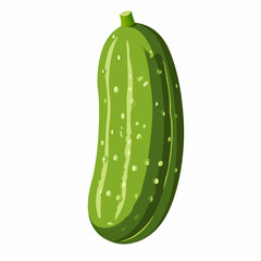 My Simple flat 2D icon green ripe cucumber isolated on transparent background, vector, flat design, animation design, simple flat 2D icon, clipart