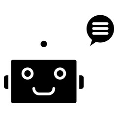 Chat Bot Line Icon Style