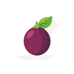 Very Simple flat 2D illustration red eggplant isolated on transparent background, vector, flat design, animation design, simple flat 2D icon, clipart