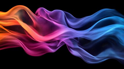 Abstract flowing colorful smoke swirls against a dark background