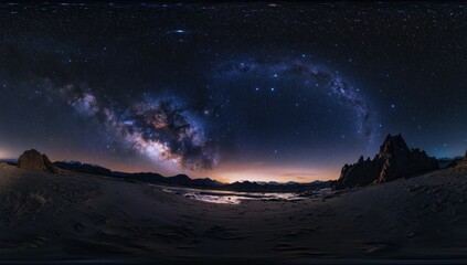 Milky Way over Desert at Night