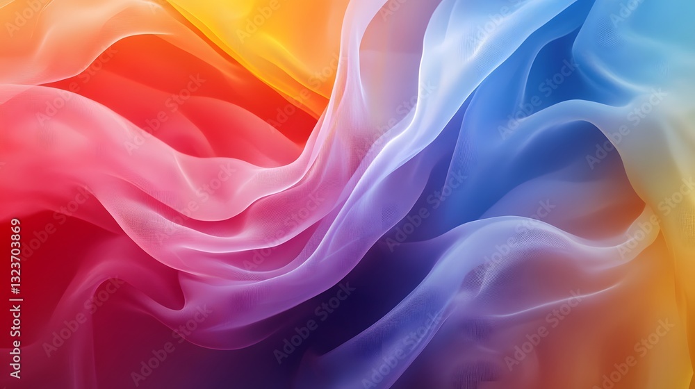 Aufkleber abstract vibrant flowing fabrics displaying a beautiful color spectrum