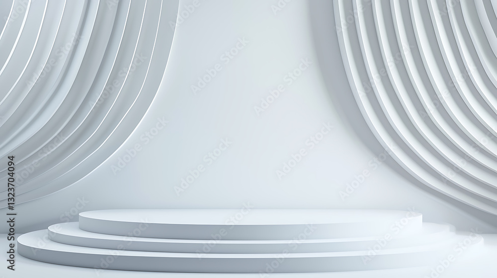 Poster dynamic stage design showcase minimalistic studio visual art modern environment perspective creative