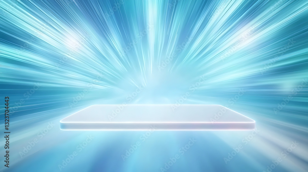 Poster dynamic light burst display digital space abstract art futuristic environment aerial view visual con