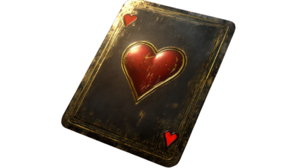 Flying ace of hearts playing card, black background --ar 16:9