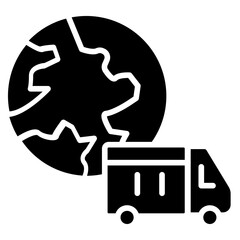 Global Delivery Line Icon Style