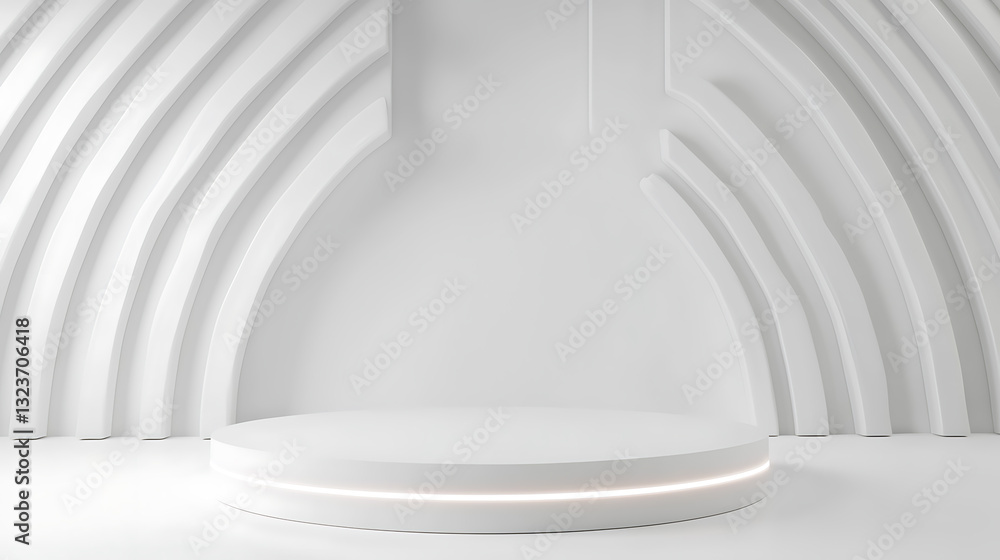 Poster modern design showcase stage minimalist white environment studio setup creative space professional p