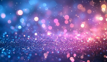 Blurred lights on surface create festive bokeh for holiday celebration