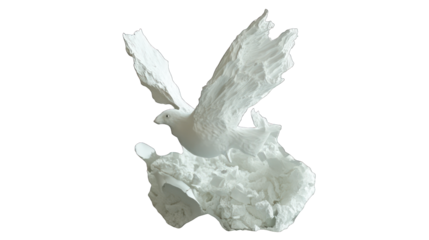 Flying broken styrofoam piece --ar 16:9