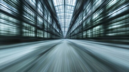 Obraz premium Abstract Speed: A Motion Blur Photography of a Modern Industrial Building