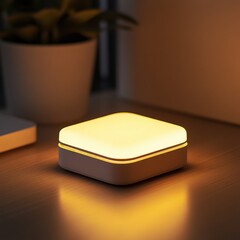 Modern Square Table Lamp - Warm Light, Stylish Design