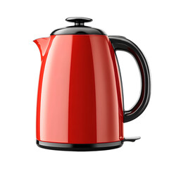 Red-hot water kettle, product shot on a transparent  background. png