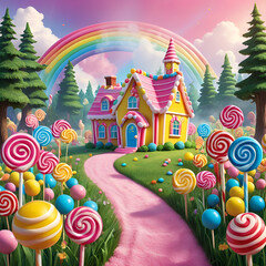 4. Lollipop Forest with Candy House
