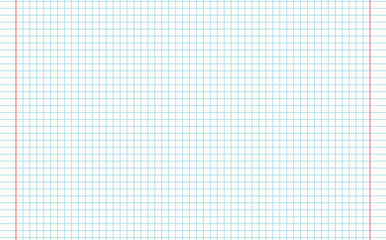 Graph paper. Printable squared grid paper with color horizontal lines. Geometric background for school, textures, notebook, diary. Realistic lined paper blank.