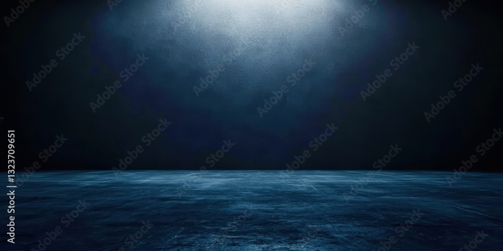 Poster a dark blue room with a large empty space