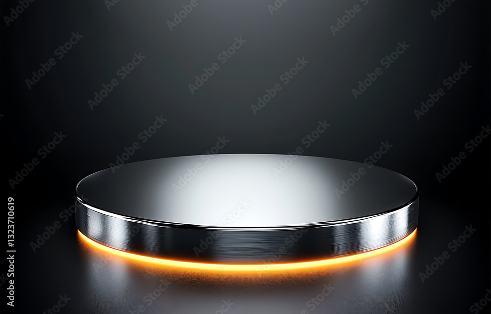 Poster illuminated display stage studio setting product showcase minimalist environment professional viewpo