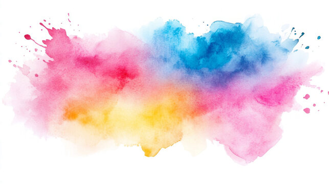 Watercolor splash color background, pastel colors, isolated on transparent background
