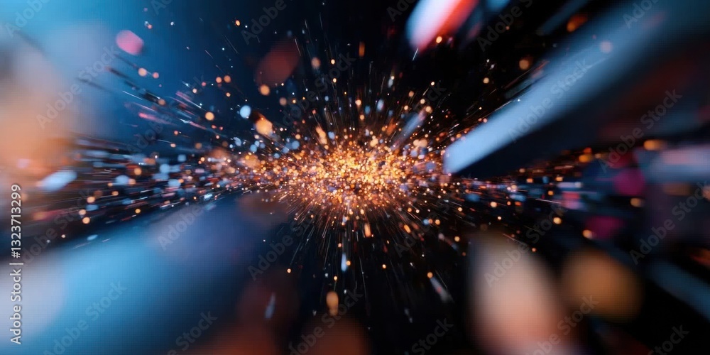 Aufkleber Quantum Burst Dynamics High-Velocity Data Explosion Visualizing AI-Driven Digital Transformation in Immersive 8K Hyper-Resolution Technological Innovation