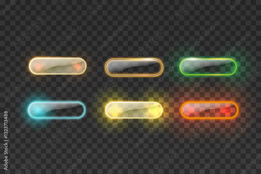 Wall mural glossy web buttons set in different colors