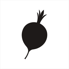 Beetroot Silhouette Vector Fresh Vegetable Icon