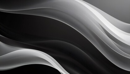 Fototapeta premium Flowing monochrome waves forming dynamic abstract pattern