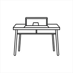  Clean and Modern Desk Design Vector Line Art Icon