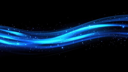 Obraz premium Abstract Blue Light Waves - Dynamic Graphic Design