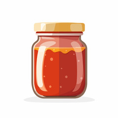 Very Simple flat 2D illustration jam isolated on transparent background, vector, flat design, animation design, simple flat 2D icon, clipart