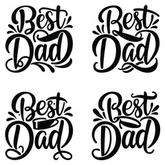 Obraz premium Best dad vector set